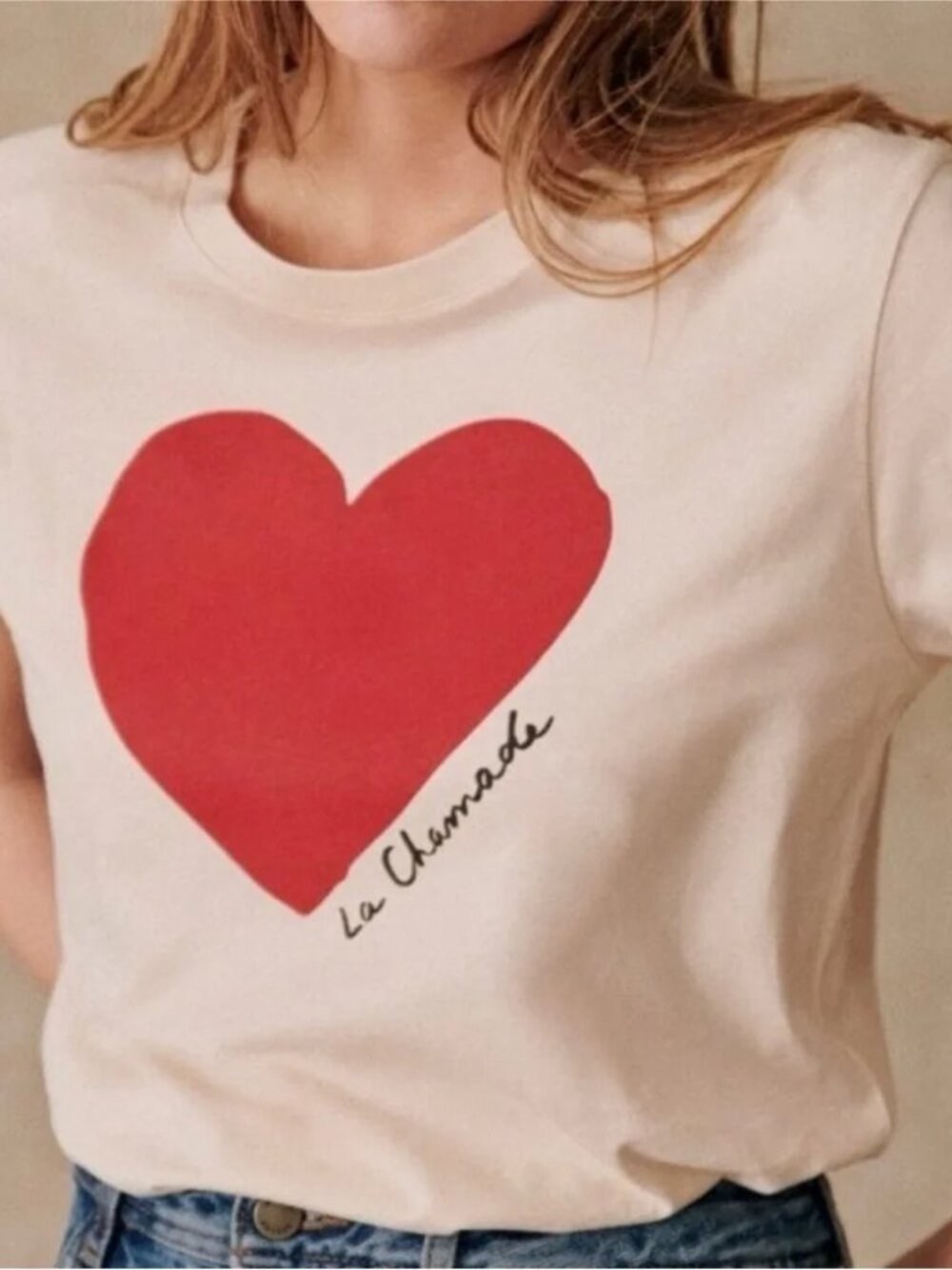 Sezane 100% Organic Cotton La Chamade T-Shirt Size Large